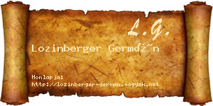 Lozinberger Germán névjegykártya